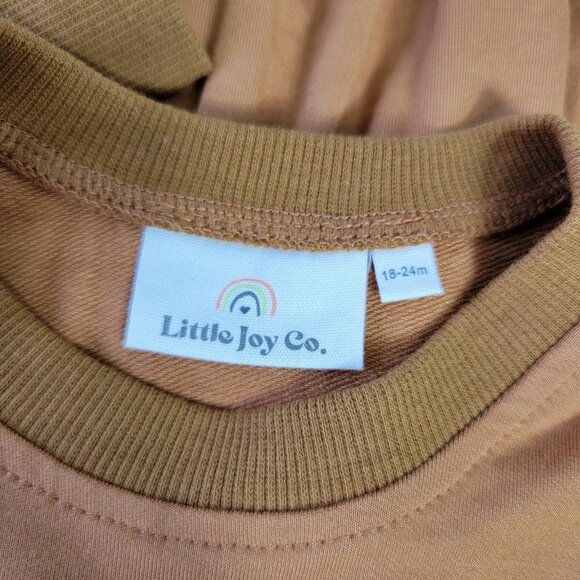 Little Joy Co. Terry Bamboo Ghost Bubble Romper 18-24m Oversized Brown Halloween - Picture 4 of 5